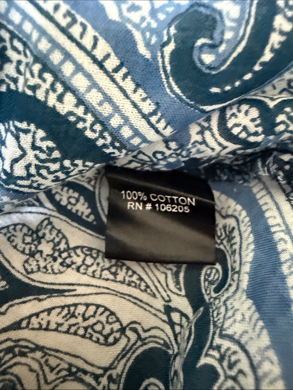 Cino Blue Paisley Buttondown Lightweight Cotton Collared Shirt Size Large - Picture 8 of 9